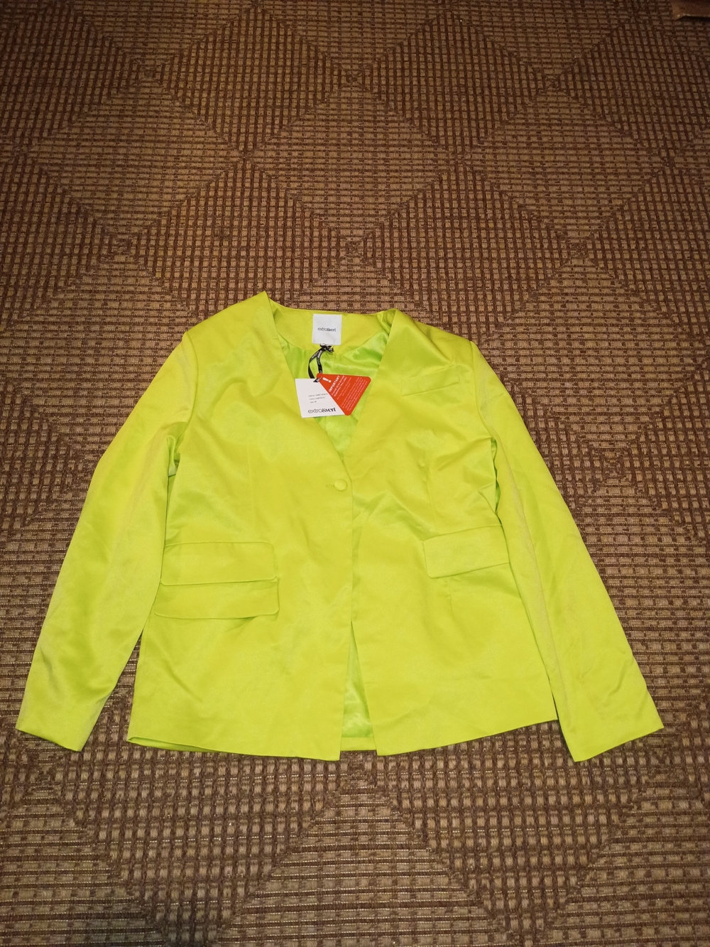 Neon Lime Single-Button Women’s Blazer